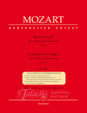 Concerto for Violin and Orchestra 'Nr. 4' D major KV 218